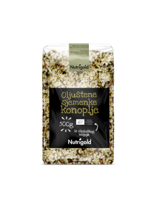 Nutrigold Konopljine sjemenke oljuštene - organske u prozirnoj plastičnoj ambalaži 500g